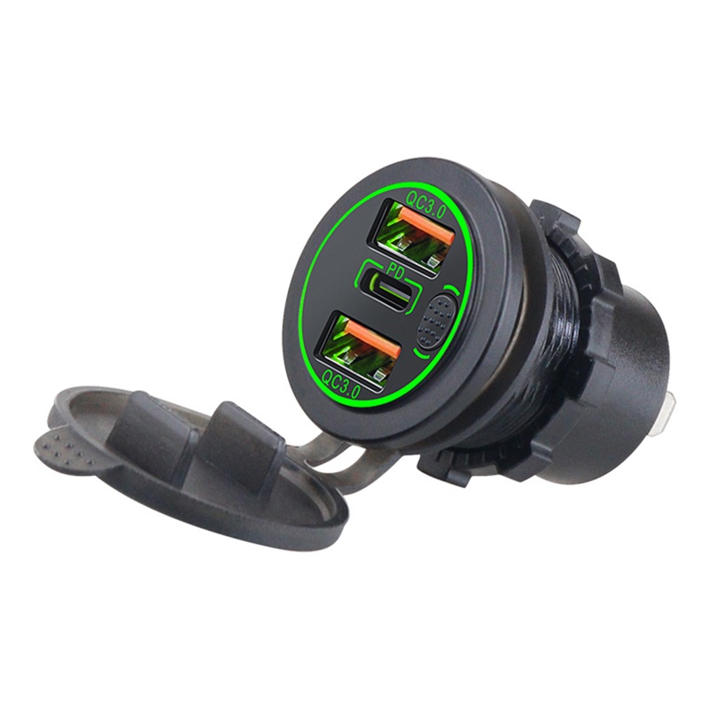 Tẩu Sạc Nhanh USB 3.0 PD Type C 12V-24V Cho Xe Hơi