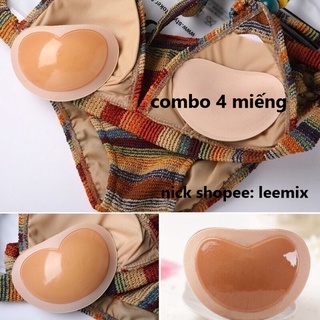 4 miếng độn tim, 2 đôi miếng đệm ngực dán trong áo bơi và áo lót