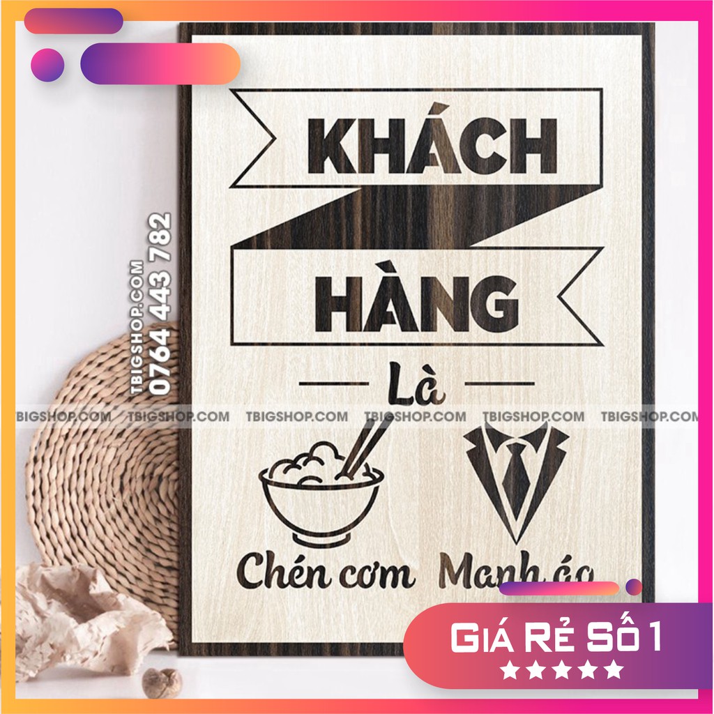 Tranh treo văn phòng công ty Tranh tạo động lực cho nhân viên - khách hàng là chén cơm manh áo