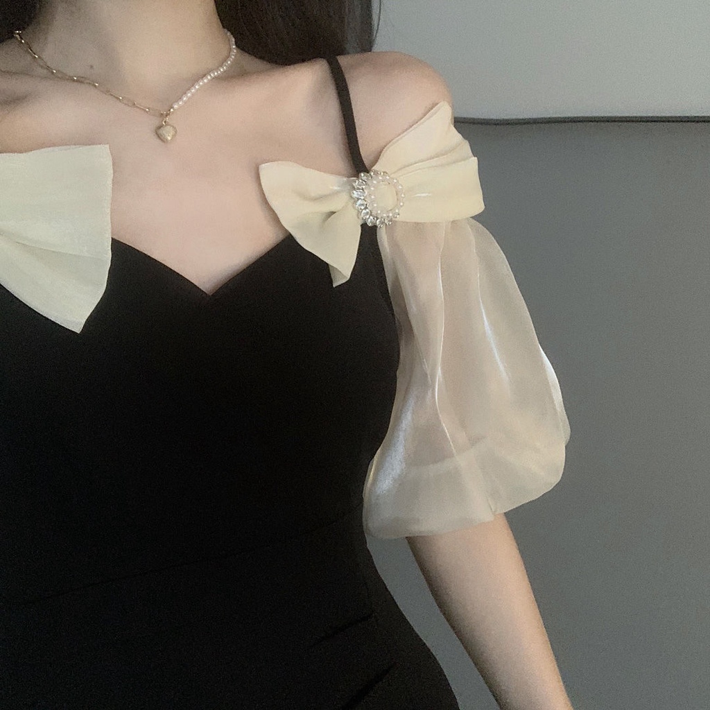 Đầm Hai Dây Dáng Ôm Phong Cách Pháp Cổ Điển Thời Trang Mùa Hè 2022 Dành Cho Nữ