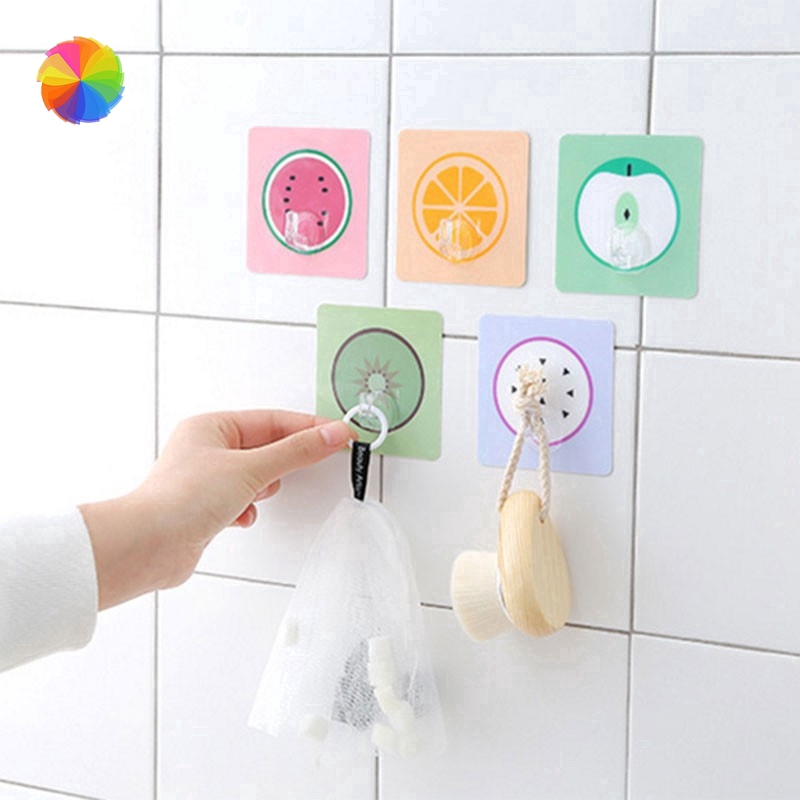 Móc dán tường tự dính họa tiết trái cây đa năng tiện dụng