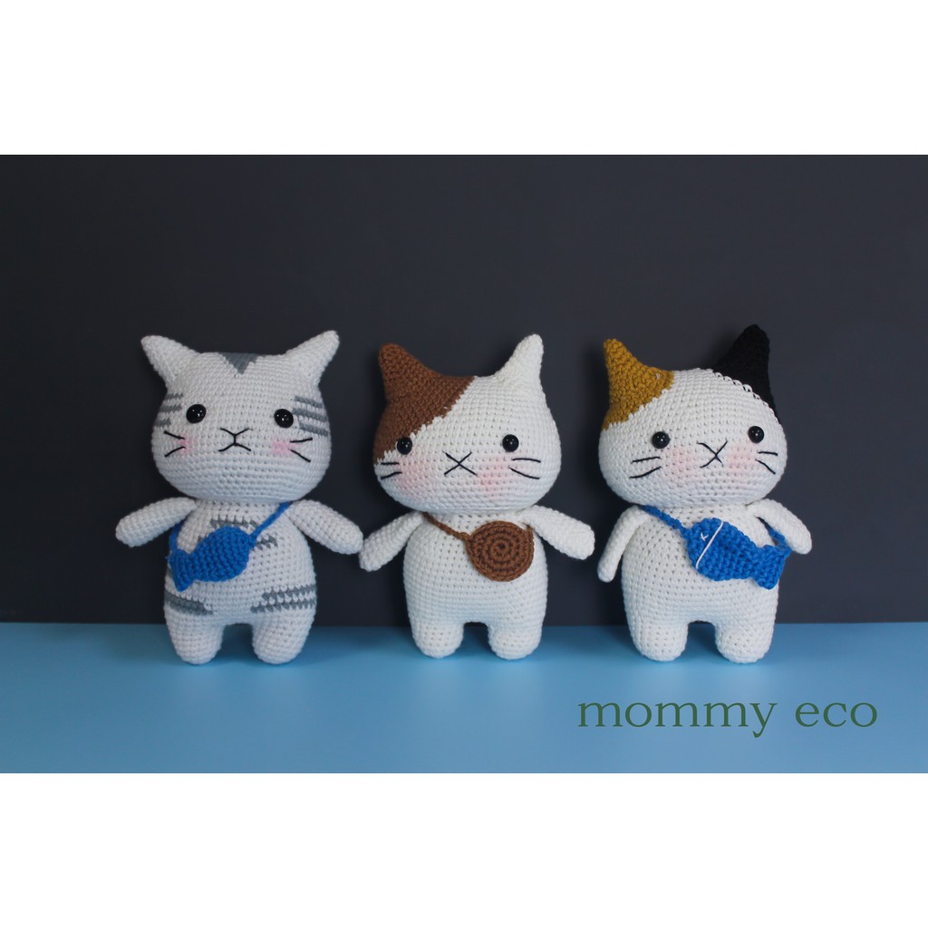 Gấu bông móc len Amigurumi cao cấp Mommy Eco 100% Handmade, món quà an toàn cho em bé