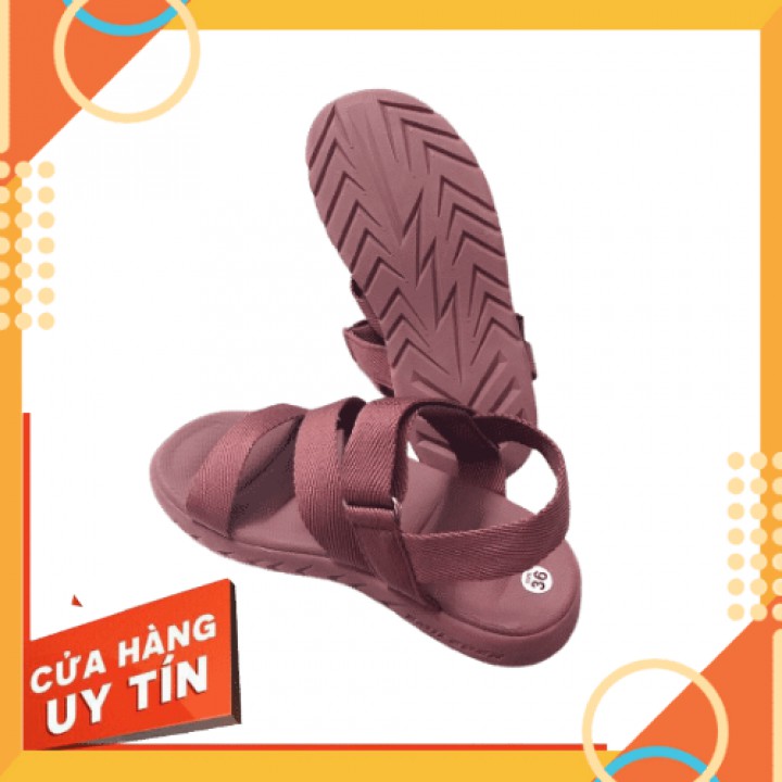 Giày sandal nữ SMILEDER hồng mận đi học, đi làm [freeship]