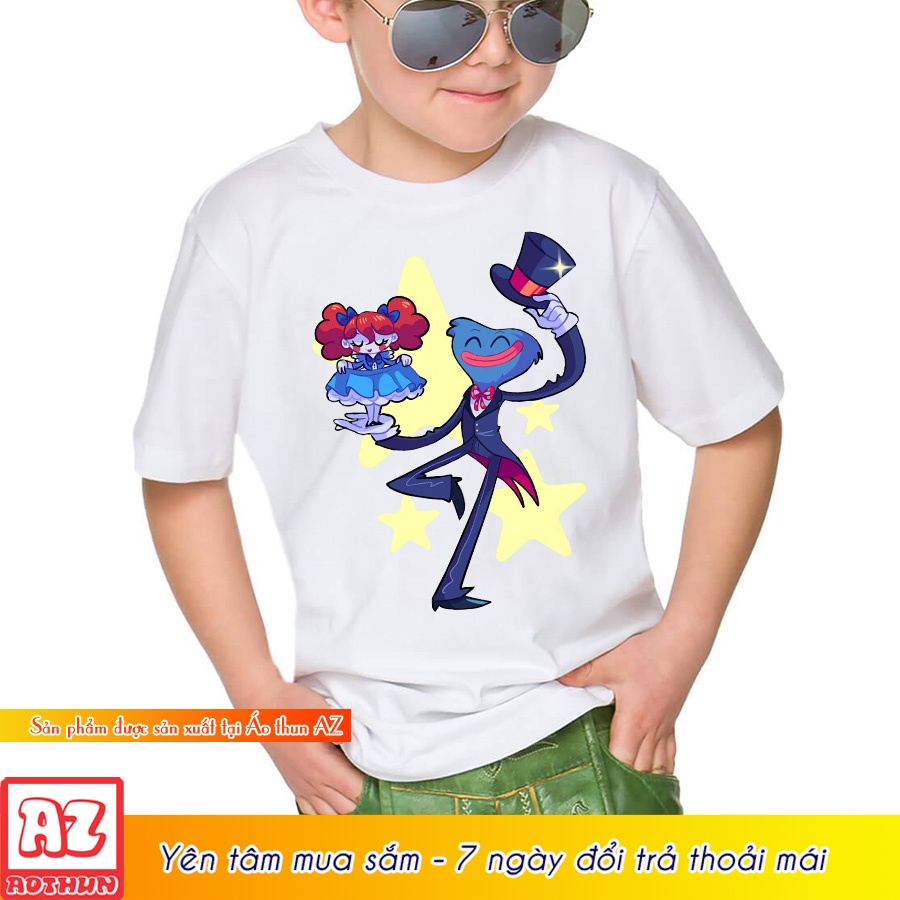 Áo thun trẻ em in hình game poppy playtime búp bê huggy wuggy M3036