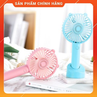 Quạt cầm tay mini ❣️TẶNG KÈM PIN VÀ DÂY SẠC❣️ nhỏ xinh với 4 màu 3 chế độ gió
