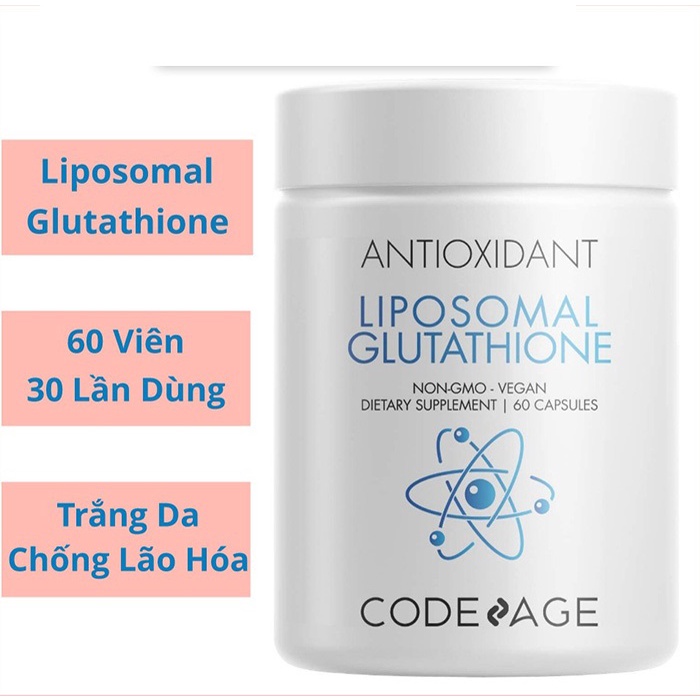 HÀNG NHẬP KHẨU - Viên Uống Code Age Antioxidant Liposomal Glutathione Hỗ Trợ Trắng Sáng Da CodeAge 60 Viên