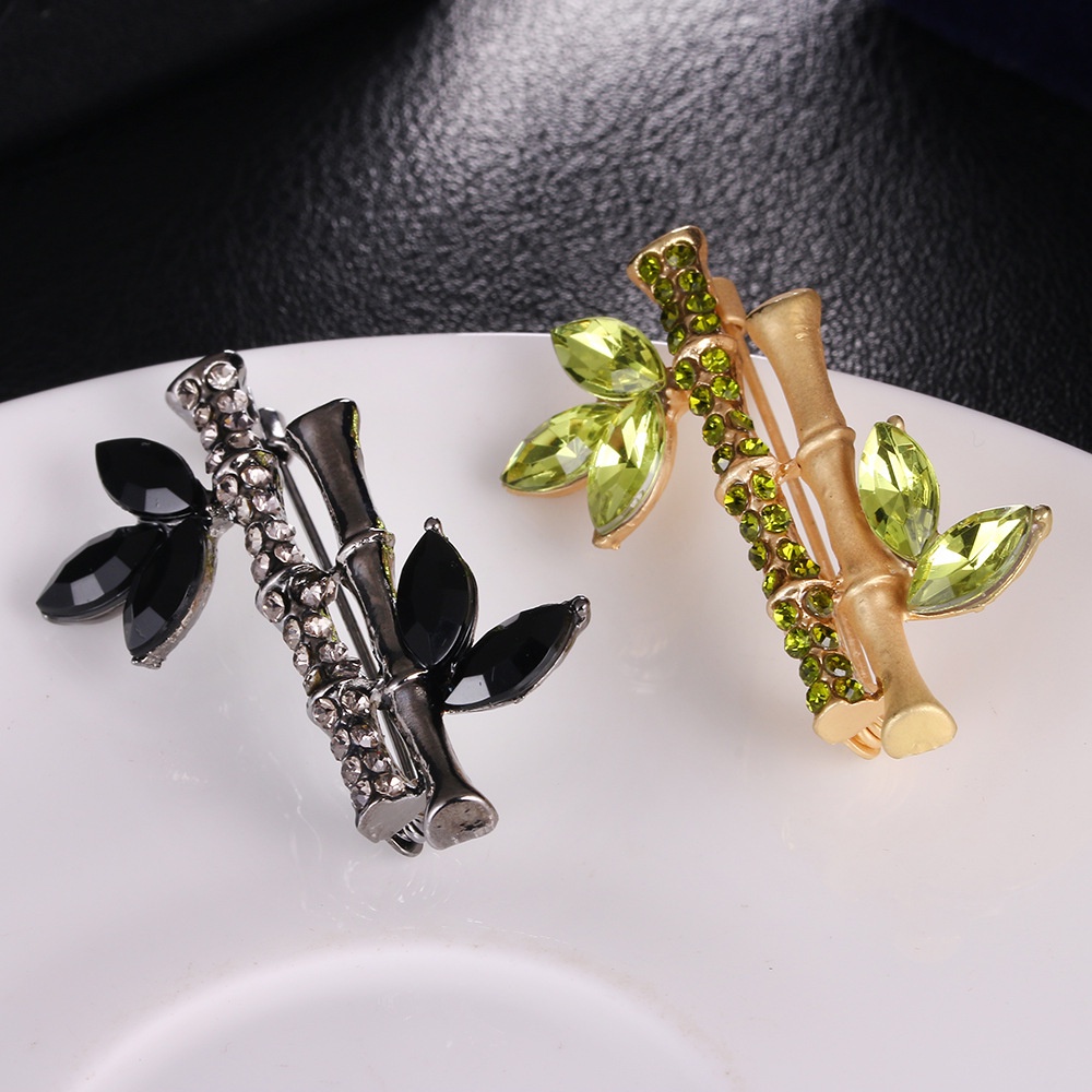 Mới Ghim Cài Áo Hình Cây Tre Đính Đá Phong Cách Retro