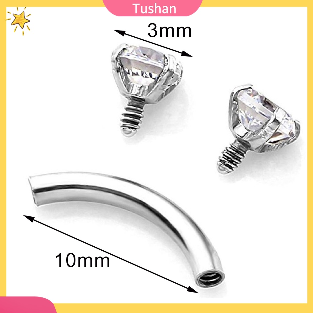 Khuyên Xỏ Cơ Thể Bằng Thép Chống Mòn Đính Đá Zircon