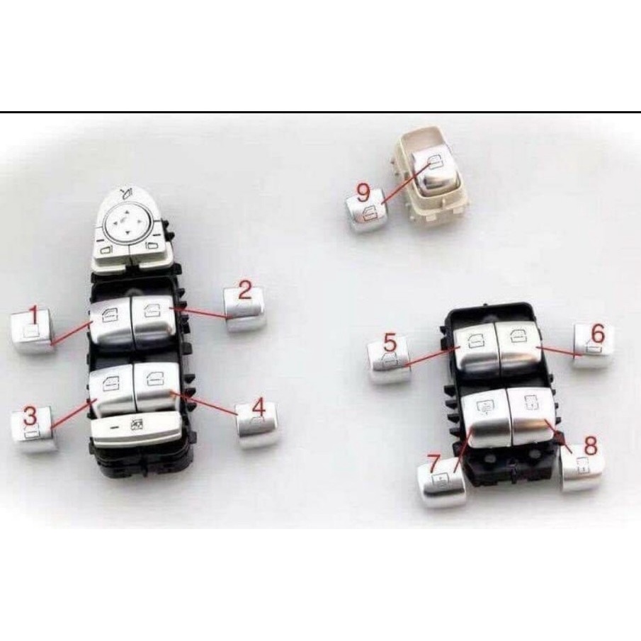 Nút Rời Công Tắc Tổng lên xuống kính Của Xe Mercedes-Benz các loại Đơn , Cốp sau, Chỉnh Ghế GLC V.v... New (GIAO HÀNG HO