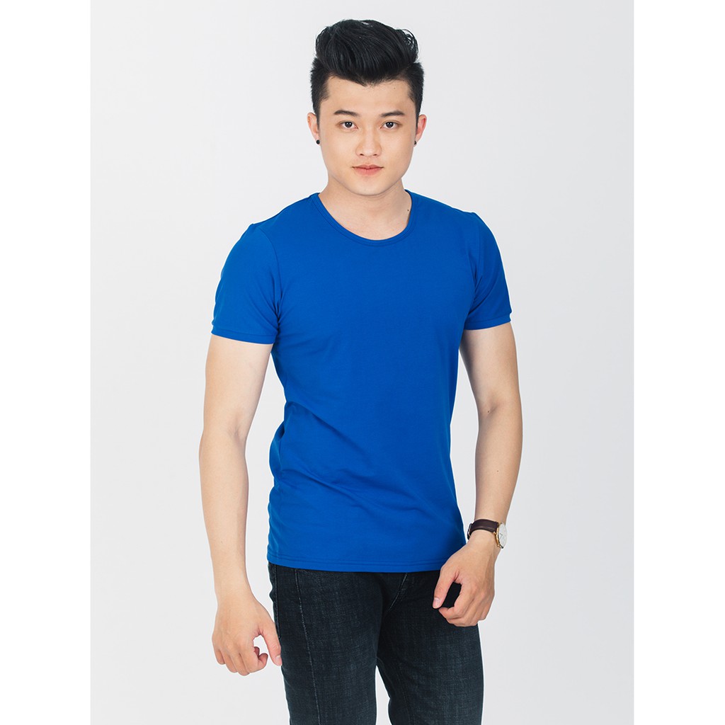 Áo Thun Trơn Lapi VN Màu Xanh Coban Cổ Tròn Size XL-3XL, Thun Cotton Co Dãn 4 Chiều, Dày, Đẹp, nam nữ đều mặc được, phon