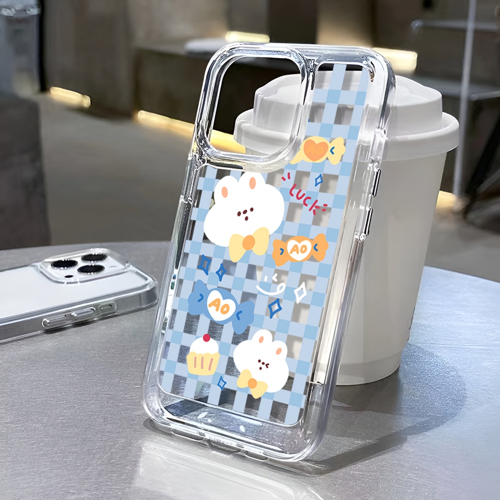 Ốp Điện Thoại Trong Suốt Hình Gấu Thỏ Cho iphone 14 Pro Max Plus 13 11 12 7Plus X XR XS Max 7 8 SE 2020