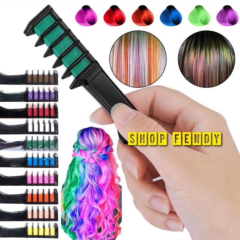 Lược nhuộm tạo màu tóc tạm thời màu cam 14g/chiếc sành điệu