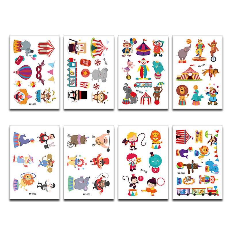 Set 8 Tấm Hình Xăm Dán Nghệ Thuật Dễ Thương Cho Bé