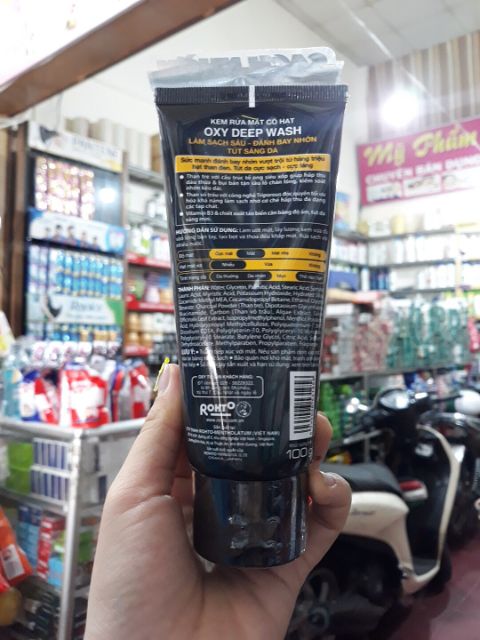 Kem rửa mặt có hạt Oxy Deep Wash sạch sâu đánh bay nhờn tút sáng da 100g