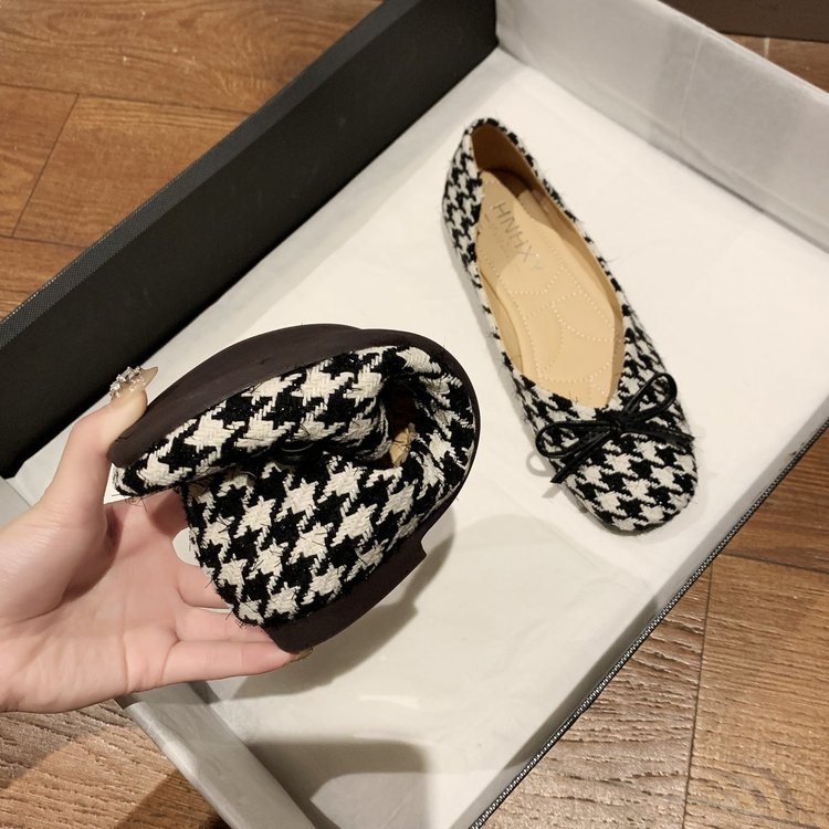 Giày Búp Bê Họa Tiết Ca Rô Xinh Xắn Dành Cho Nữ | BigBuy360 - bigbuy360.vn