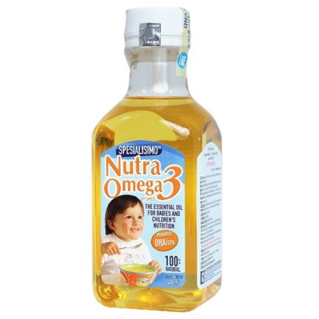 Dầu cá hồi Nutra Omega 3 240ml cho trẻ ăn dặm từ 7 tháng đến 8 tuổi