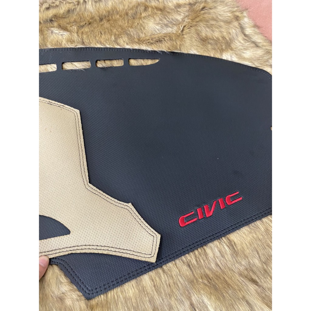 Thảm taplo da Civic 2017 - 2021 Da carbon cao cấp