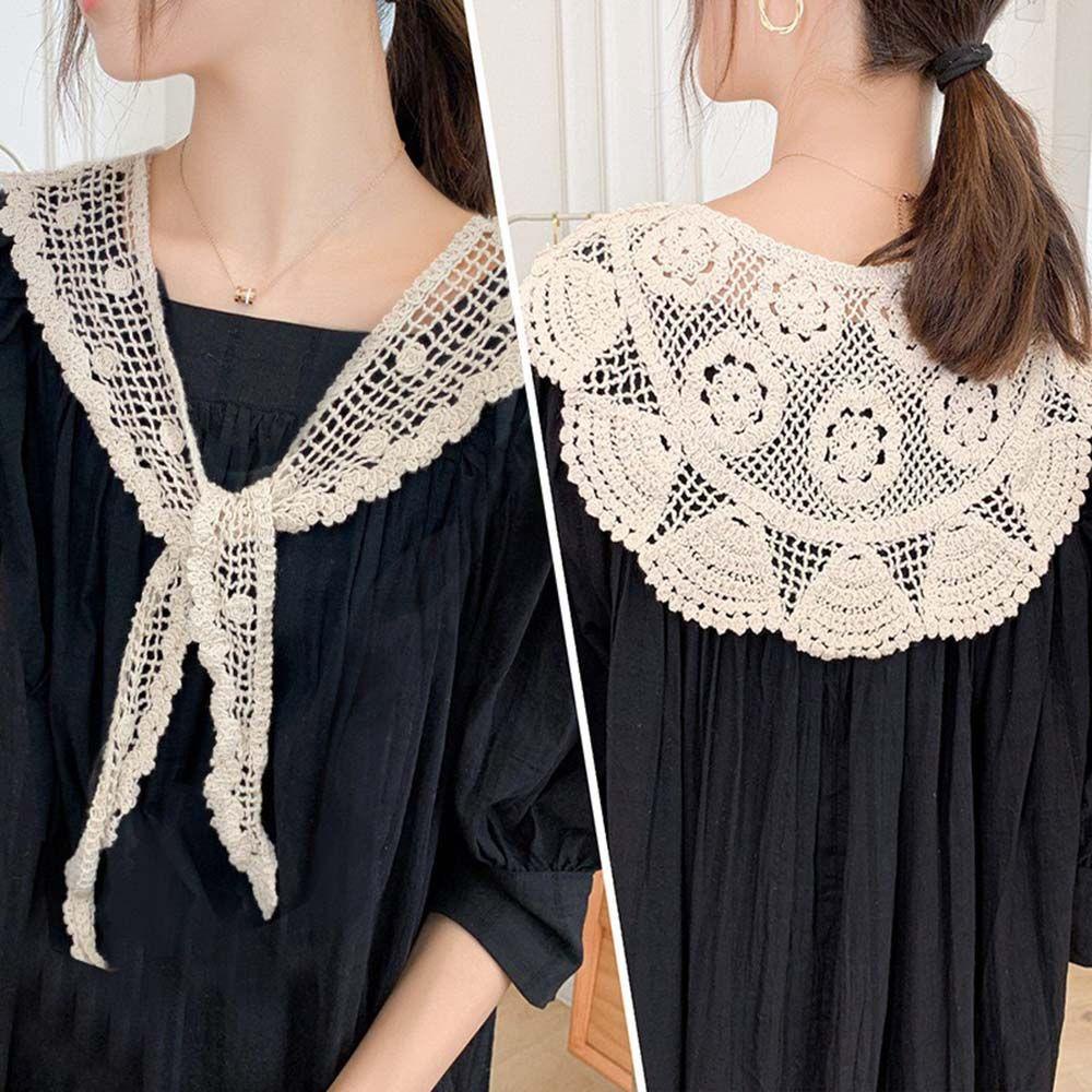 Cổ Áo Ren Giả Thêu Hoa Mini Chống Nắng Đa Năng Dễ Tháo Rời Cho Nữ