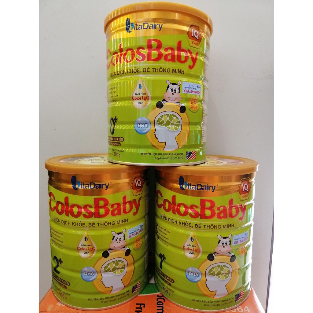 [QUÉT QR TÍCH XU] Combo 6 Hộp Sữa Colosbaby IQ Gold 0+, 1+ và 2+ lon 800G