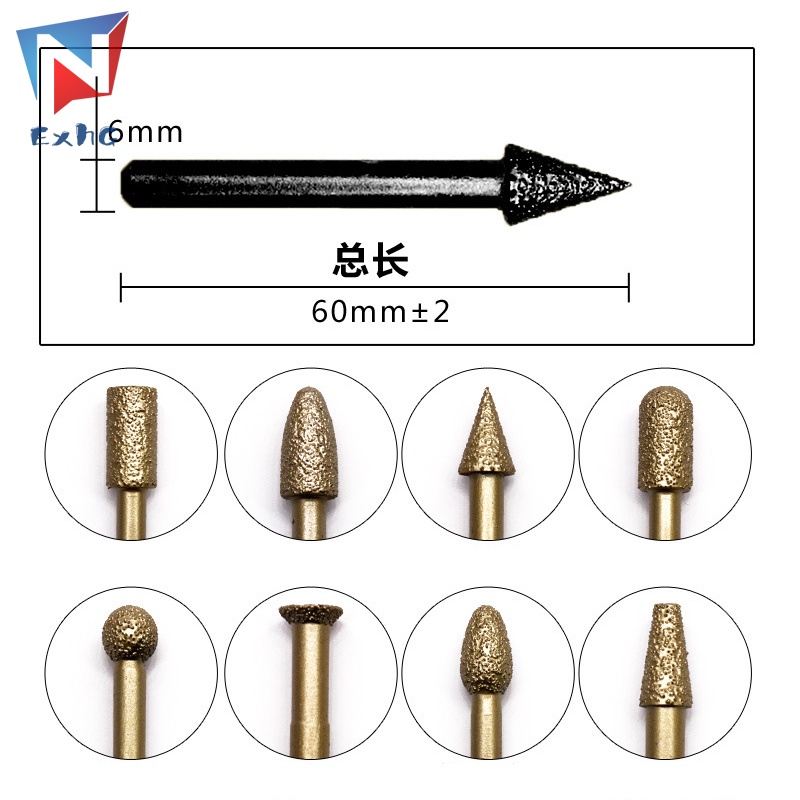Mũi Khoan Mài Kim Cương 6mm Thông Dụng Cho Máy Khoan/Đá/Kim Cương