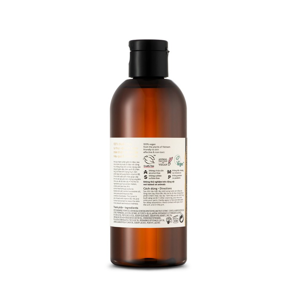 Toner nước bí đao cân bằng da cocoon 310ml thuần chay