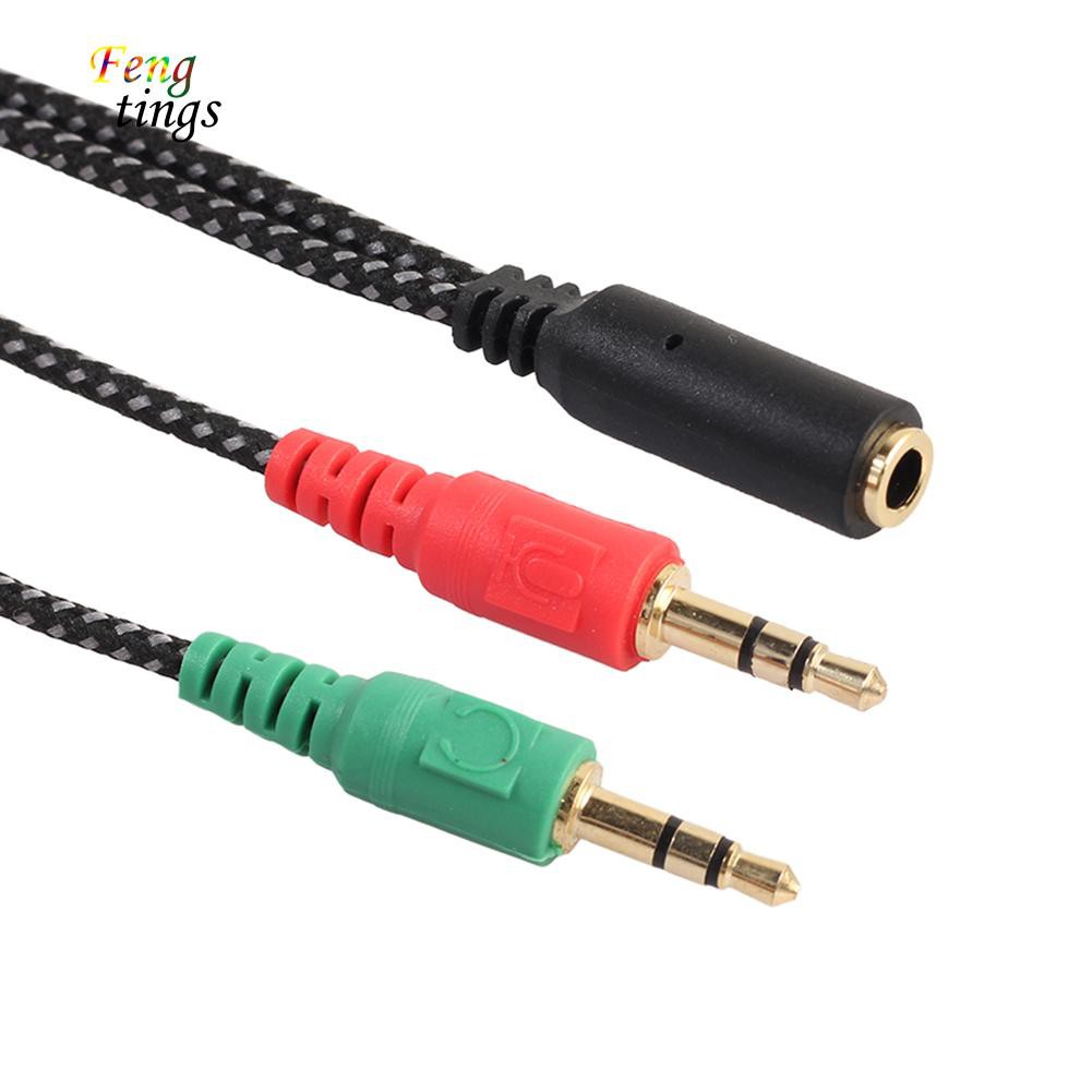 Cáp gộp thành đầu tai nghe và mic 3.5mm thành cổng 3.5mm