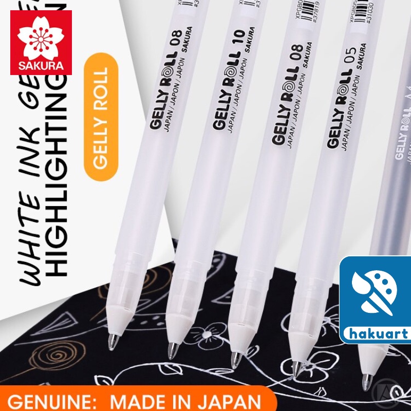 Bút Gel Trắng Gelly Roll Sakura Đủ Size Nét - Họa Cụ Hakuart