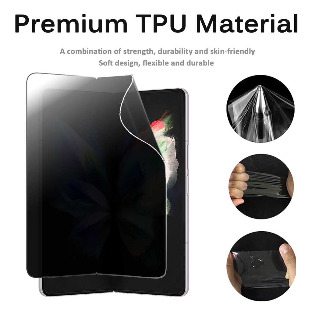 Miimall Bảo vệ màn hình Z Fold 3, mặt trước + bên trong siêu mỏng kính cường lực bảo vệ màn hình không bong bóng cho Galaxy Z Fold 3
