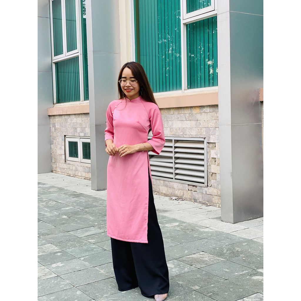 ÁO DÀI DÁNG XƯA LỤA TẰM HỒNG PHẤN ⚡HÀNG THIẾT KẾ⚡Trẻ trung,Sang trọng,thoải mái/Mẫu mới năm 2021