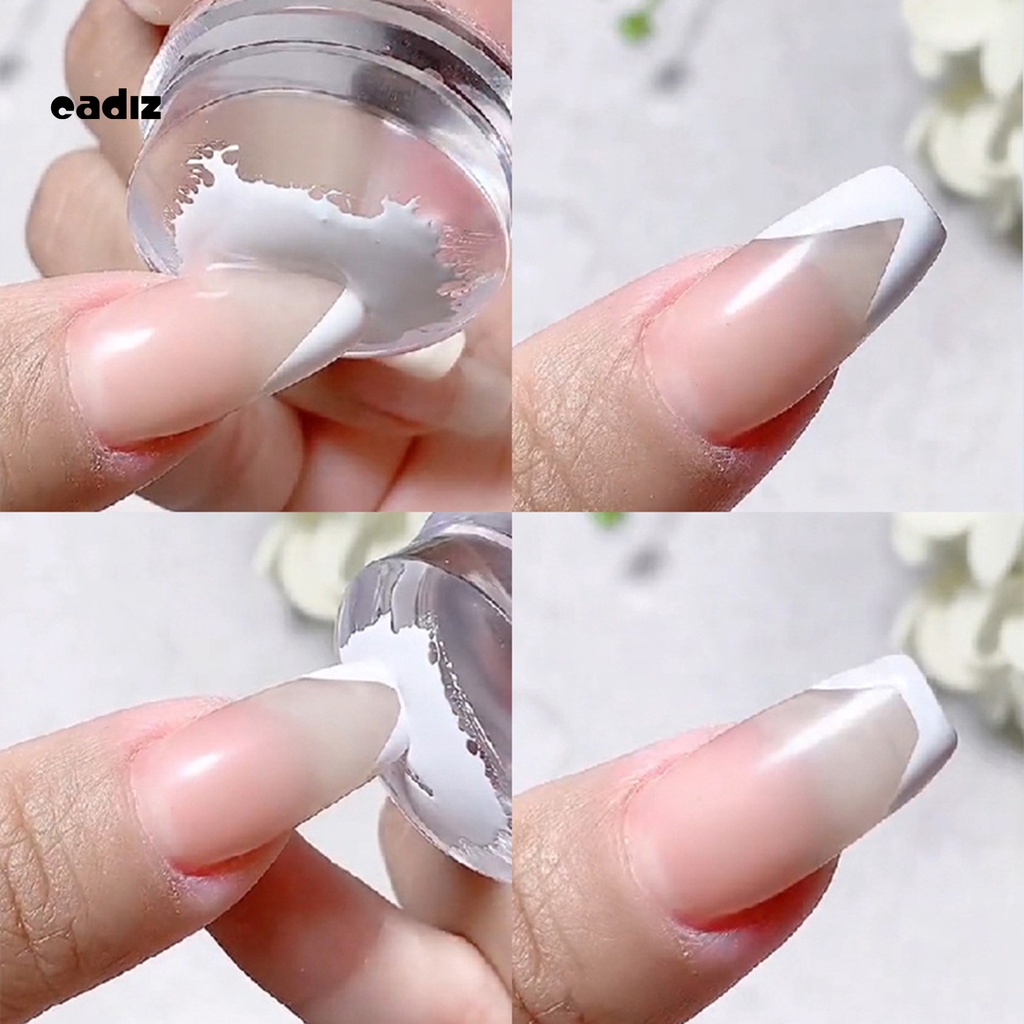 [Hàng mới về] Dụng Cụ In Hình Móng Tay Mini Trong Suốt Kèm Dụng Cụ Cạo DIY