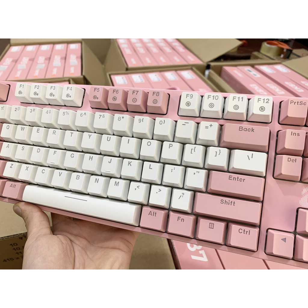 Bàn phím cơ DAREU EK87 PINKWHITE/ Black Gaming chính hãng BH 12 Tháng