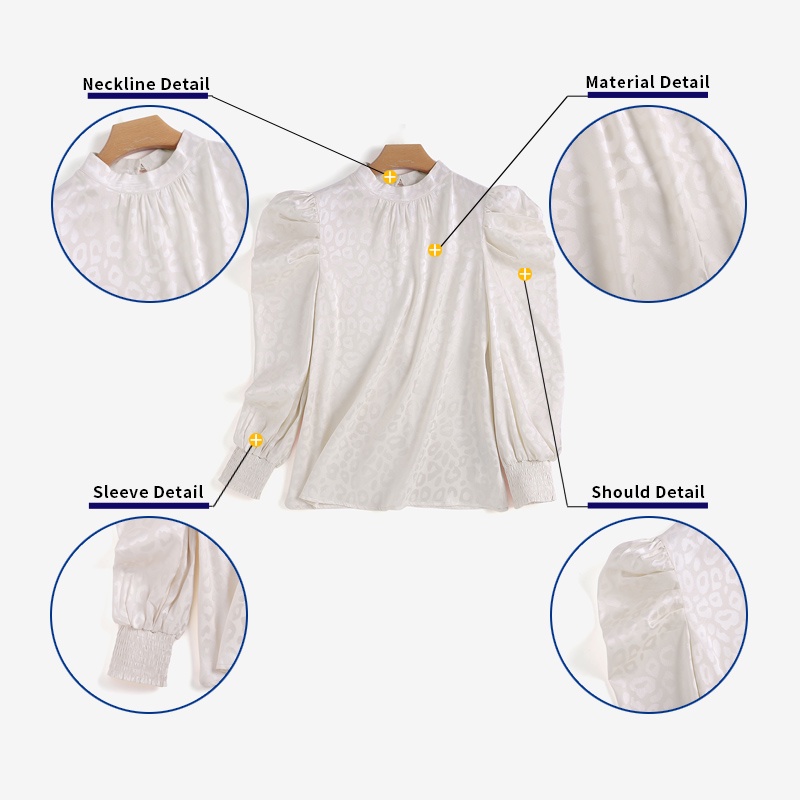 Áo kiểu Zanzea tay dài phồng cổ đứng phong cách Châu Âu cho nữ