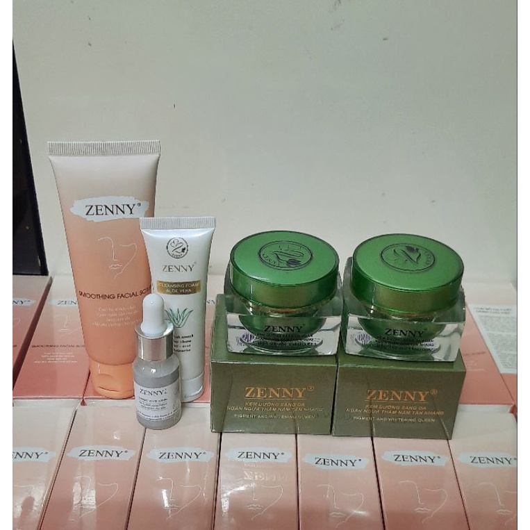 kem zenny (sỉ từ 3 bộ  )tặng son, serum, sữa rửa mặt , tế bào chết  mặt nạ  tùy chọn