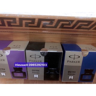 (Bán giá cày view) Mực Parker màu đen, tím Viết Bút Máy Lọ 57ml Loại 1 Tem Bạc