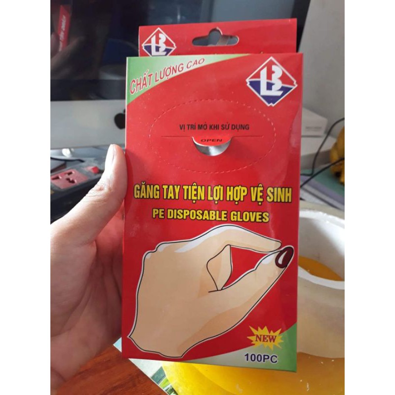 Găng tay lilon hộp 100 cái