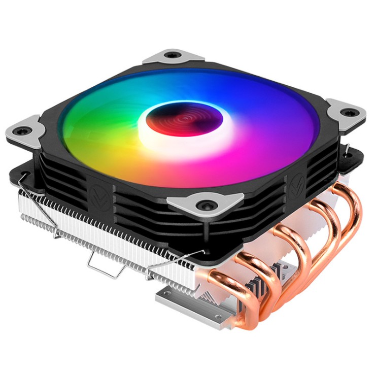 Quạt tản nhiệt CPU T500s Coolmoon Led RGB đảo màu tự động, 5 ống đồng tản nhiệt