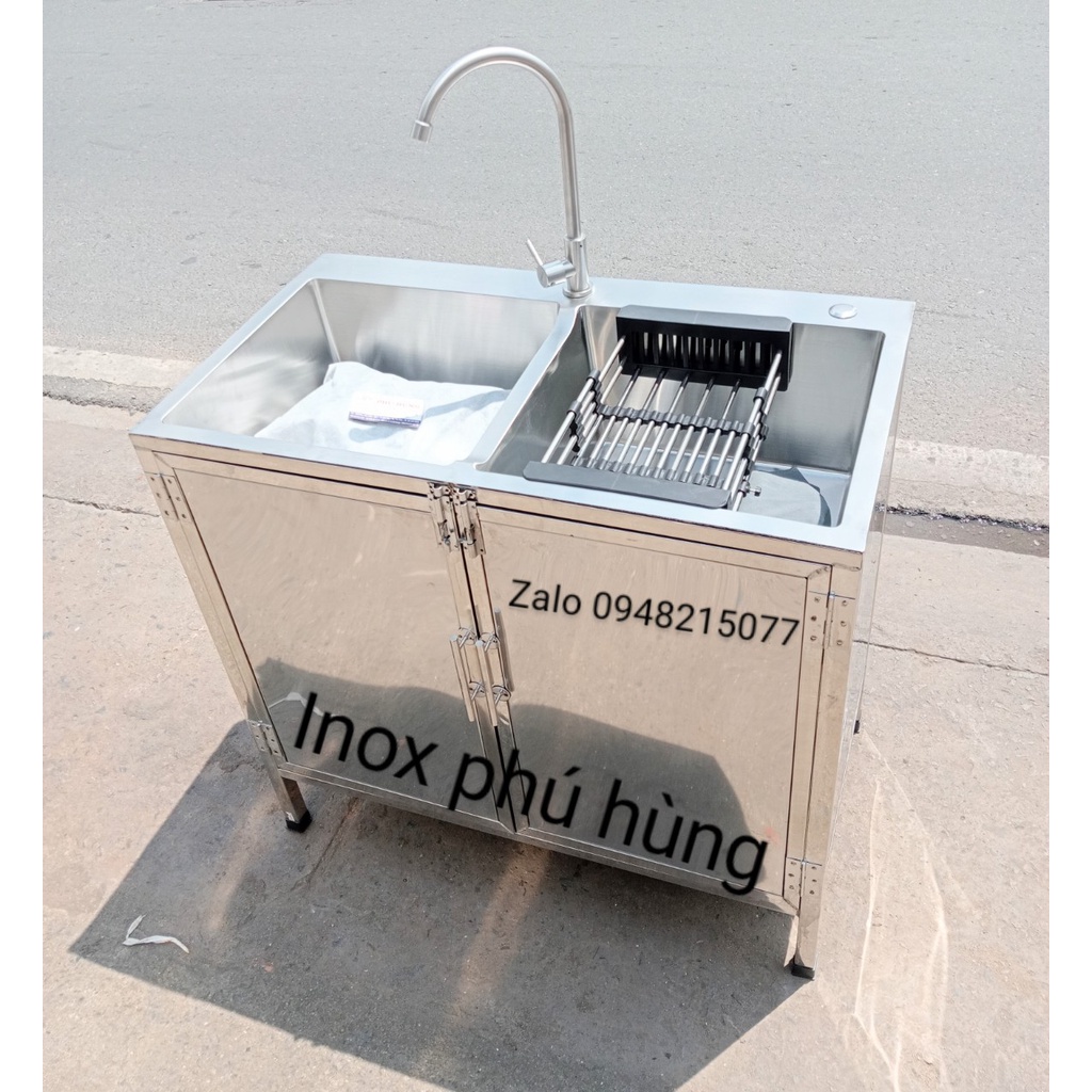 CHẬU RỬA CHÉN INOX KÈM TỦ