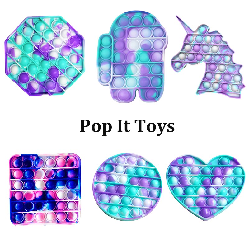 vồng Đẩy bật nó Đồ chơi Squishy Pop It Toys2021 Đồ chơi giải trí thông minh, giảm căng thẳng hiệu quả cho người lớn, trẻ em