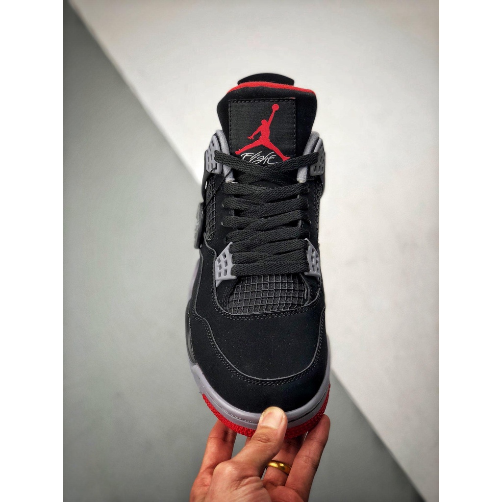 Giày Sneaker Jordan 4 Đen Đỏ - Giày Thể Thao JD4 Fire Red Bred High Quality Nam, Nữ Bản Đẹp Giá Tốt Đầy Đủ Box Bill
