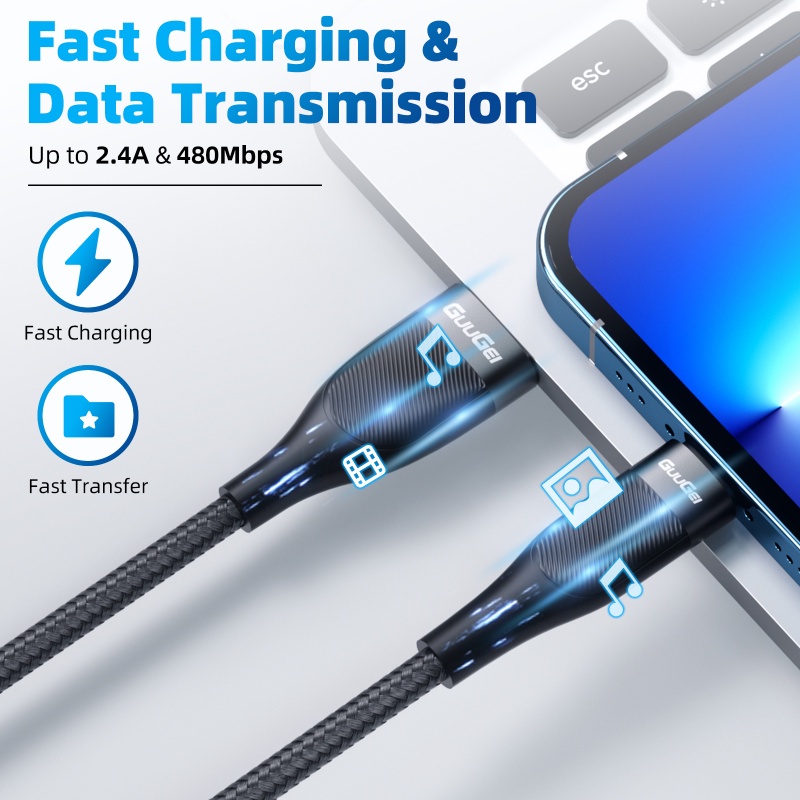 Dây cáp sạc nhanh Ankndo USB dành cho máy tính bảng/ iP 11 12 13 pro Max Xs X SE