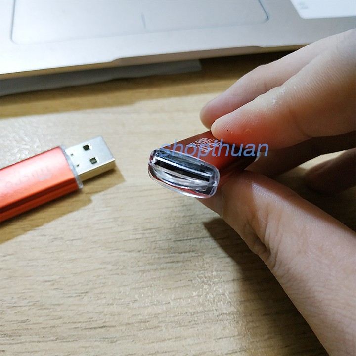 Đầu Đọc Thẻ Nhớ Micro SD Vỏ Nhôm Có Đèn Báo