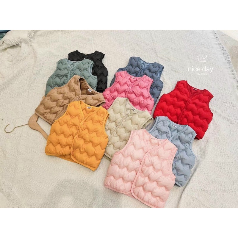 Áo phao sỉ lẻ siêu nhẹ cổ tròn quảng châu cho bé 8-22kg