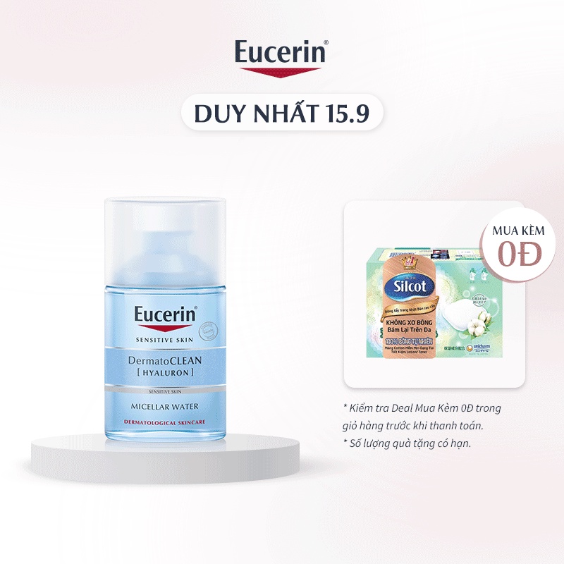 Nước tẩy trang dịu nhẹ cho da nhạy cảm Eucerin DermatoCLEAN Micellar 100ml