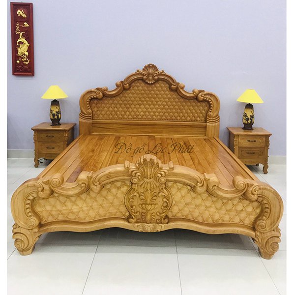 Giường ngủ gỗ hoàng gia Lộc Phát - GN001