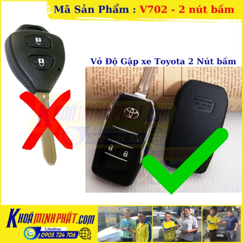 Vỏ Độ Chìa Khoá Gập xe Toyota Fortuner, Innova