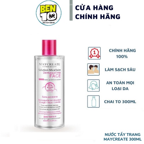 Nước tẩy trang MayCreate 300ml làm sạch sâu