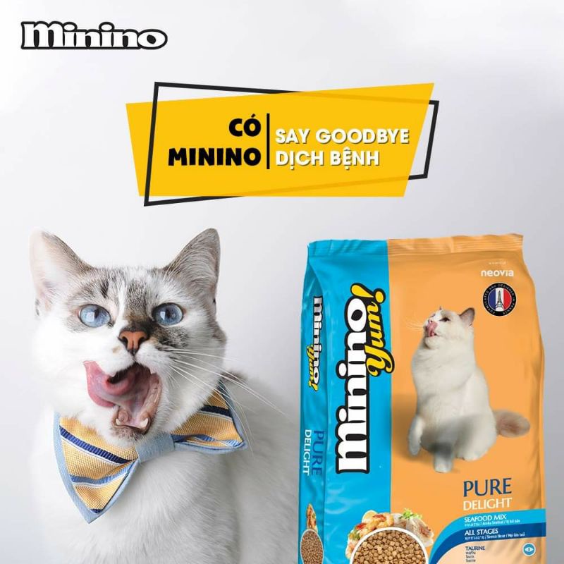 [MININO YUM HẢI SẢN] [1,5KG] Thức ăn hạt cao cấp Minino Yum cho mèo mọi lứa tuổi - Vị hải sản