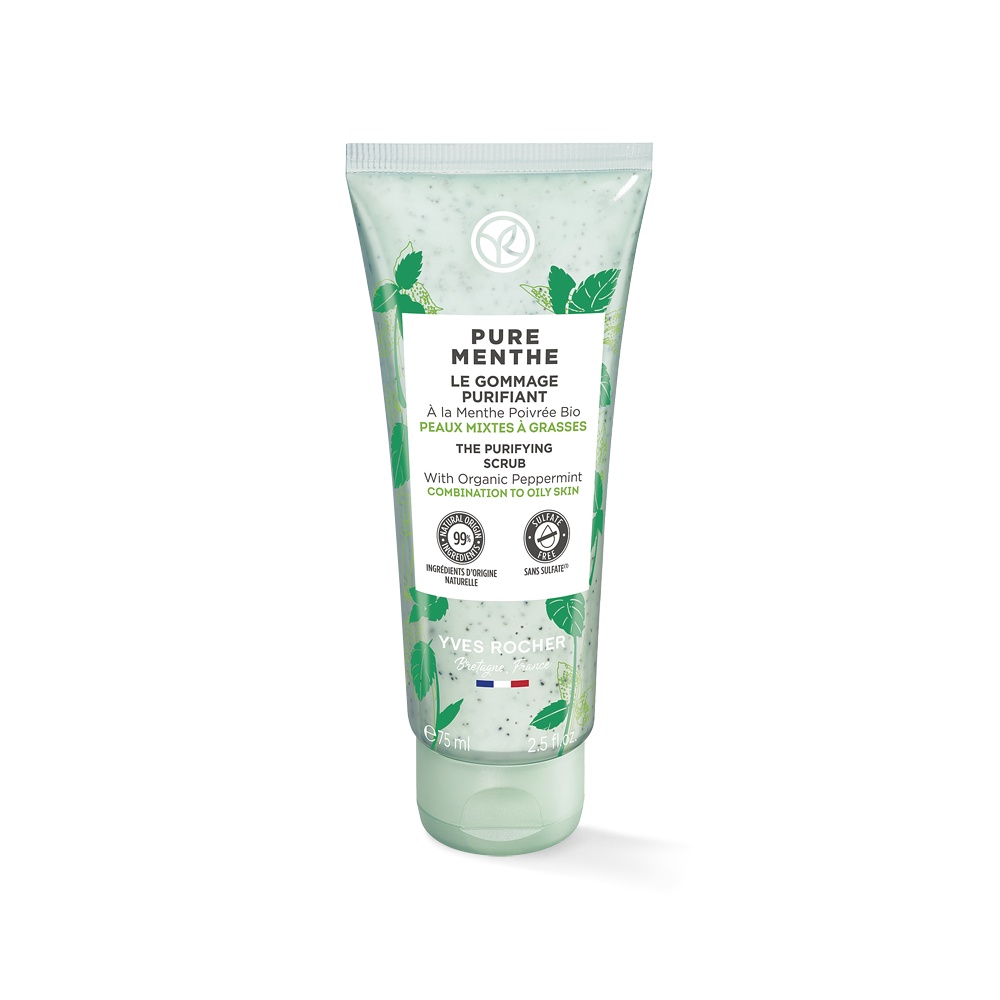 Yves Rocher Pure MentheTẩy Tế Bào Chết Cho Da Hỗn Hợp, Dầu - Sebo Vegetal 75ML