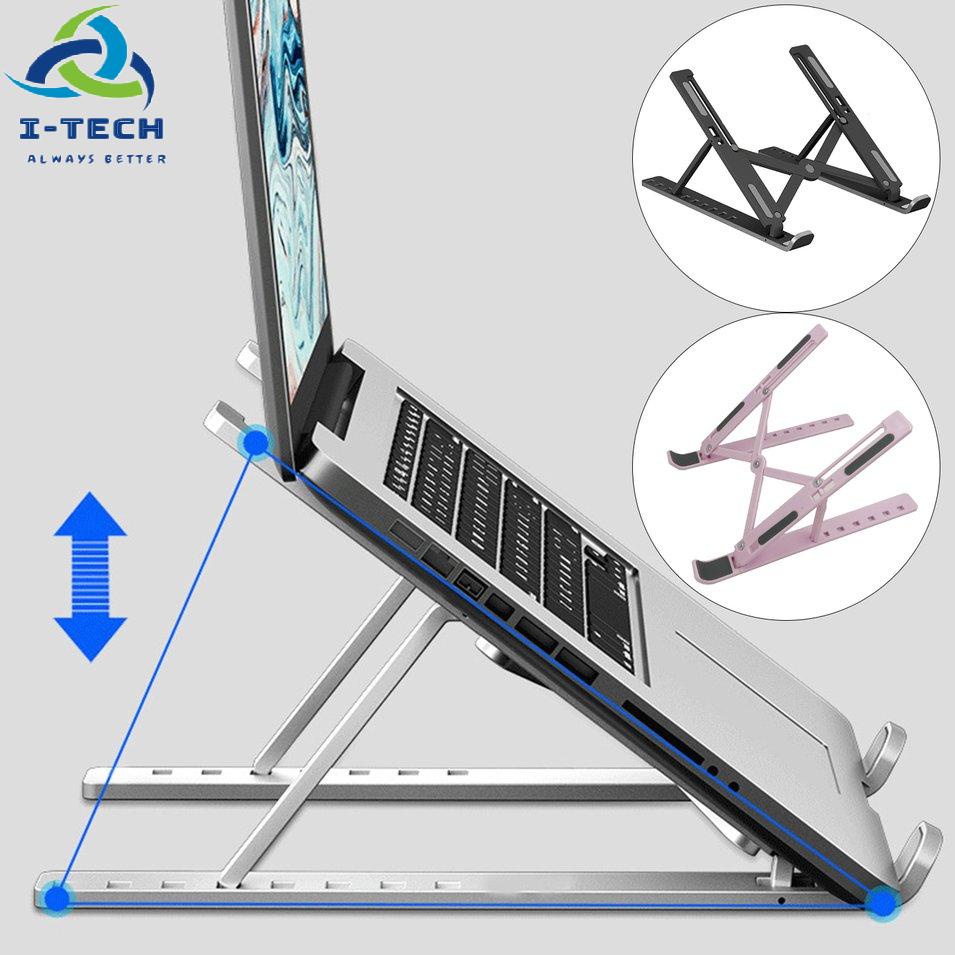 ⚡Khuyến mại⚡7 Holes Foldable Laptop Stand Non-slip Desktop Laptop Holder Adjustable Angles Notebook Bracket Riser