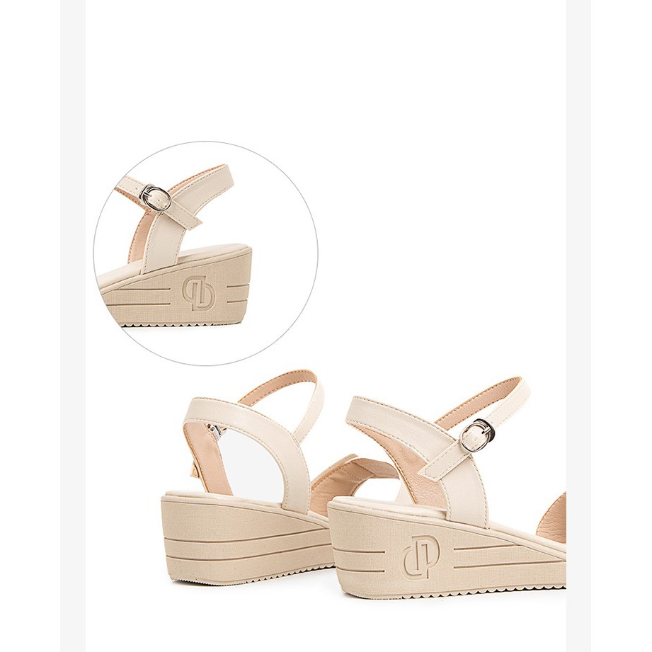 Sandal đế xuồng Dusto da mềm, gót 5cm